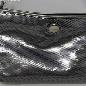 Coach Silver Sequin Mini Crossbody with Chain Strap